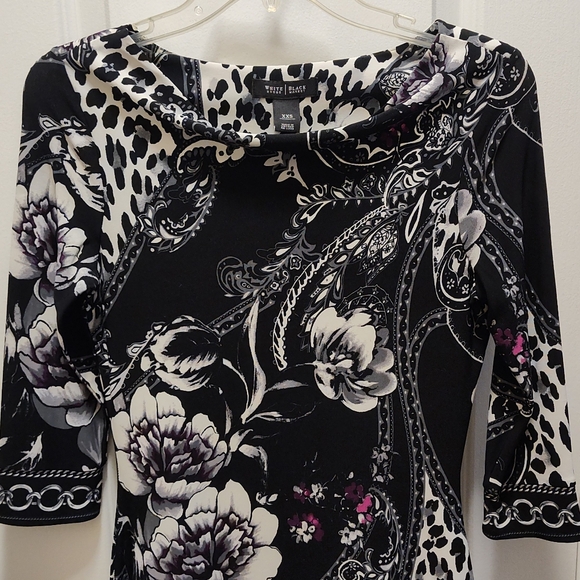 White House Black Market mixed pattern midi dress Size xxs, fits like a small. - Picture 5 of 7